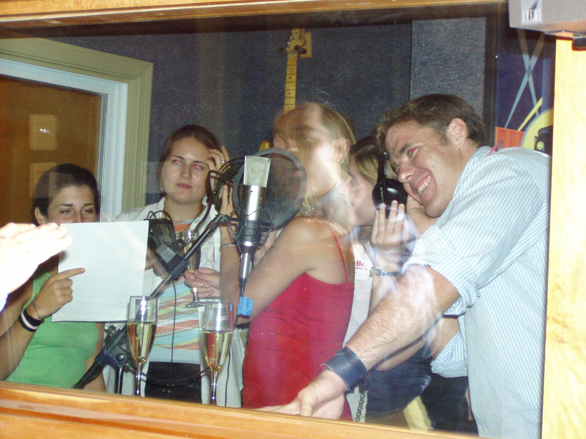 Champagne flutes and the official inagural recording session of Night Train Studios during Grand Opening Gala