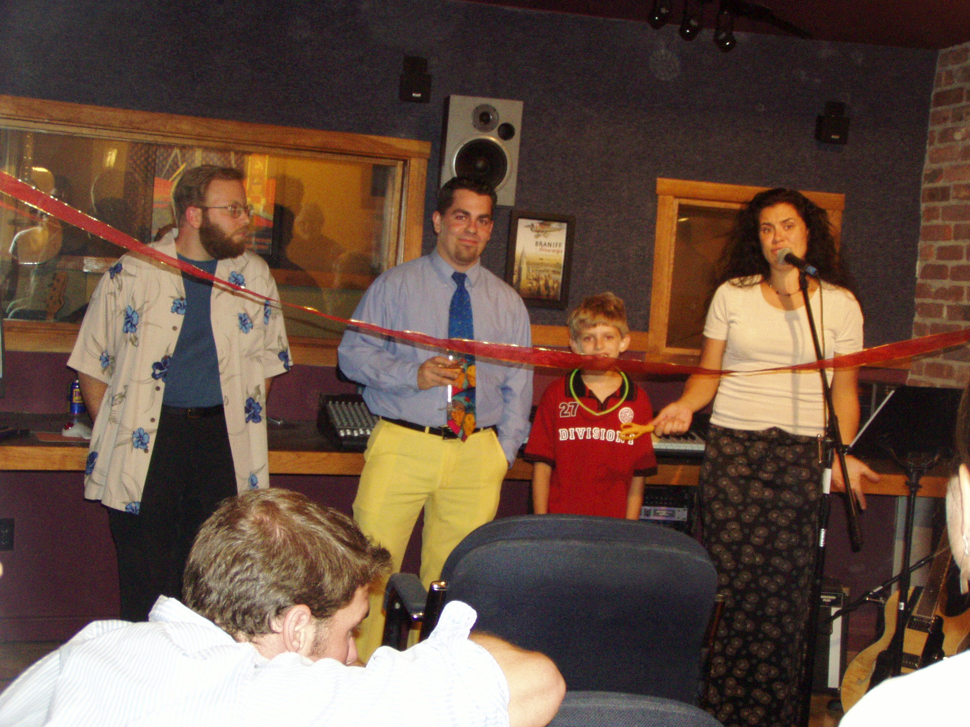 Ribbon cutting ceremony at Grand Opening Celebration for Night Train Studios